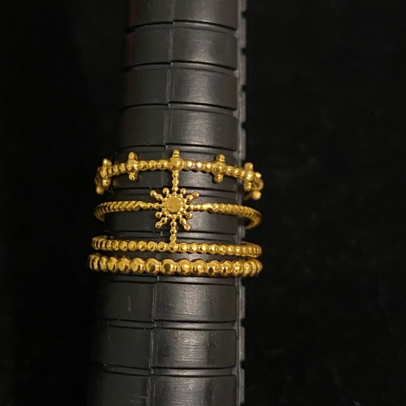 ✨2 for $30✨ Set of 3 💛 Gold Tone Stainless Steel Cuff Rings (Set of 3) - Picture 8 of 11